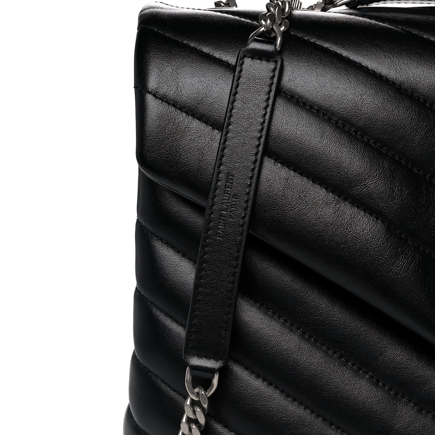 SAINT LAURENT Women's Calfskin Y Quilted Monogram Medium Loulou Chain Satchel