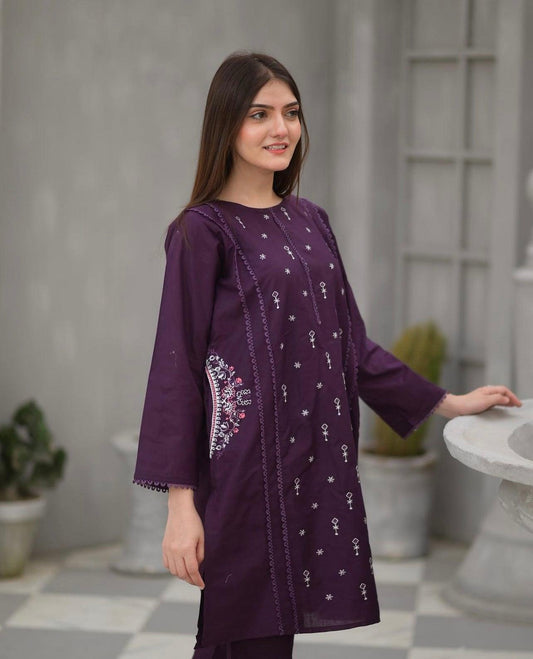 AYRA EMBROIDERED 2PCS (Purple)