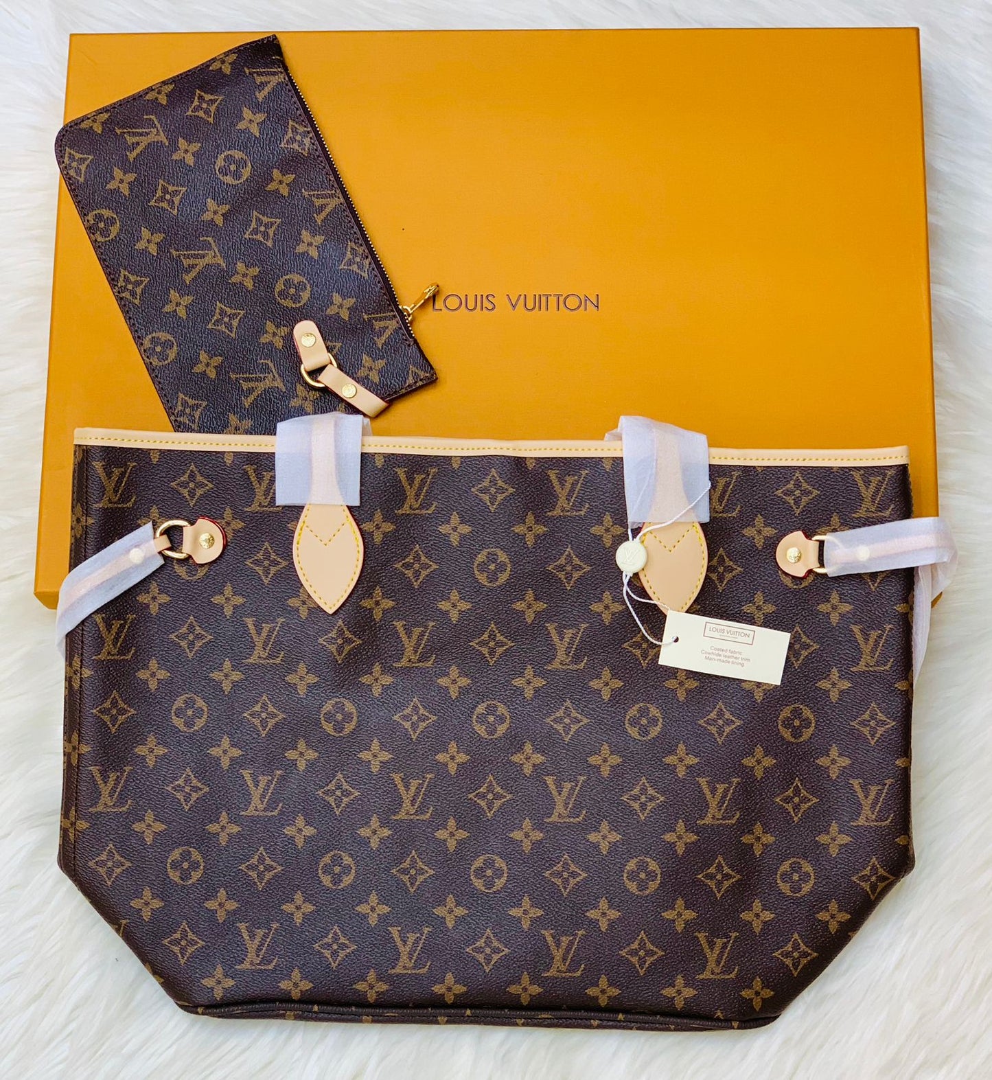 LOUIS VUITTON NEVERFULL – Women Tote Bag 2PC Set (Brown Design 2)