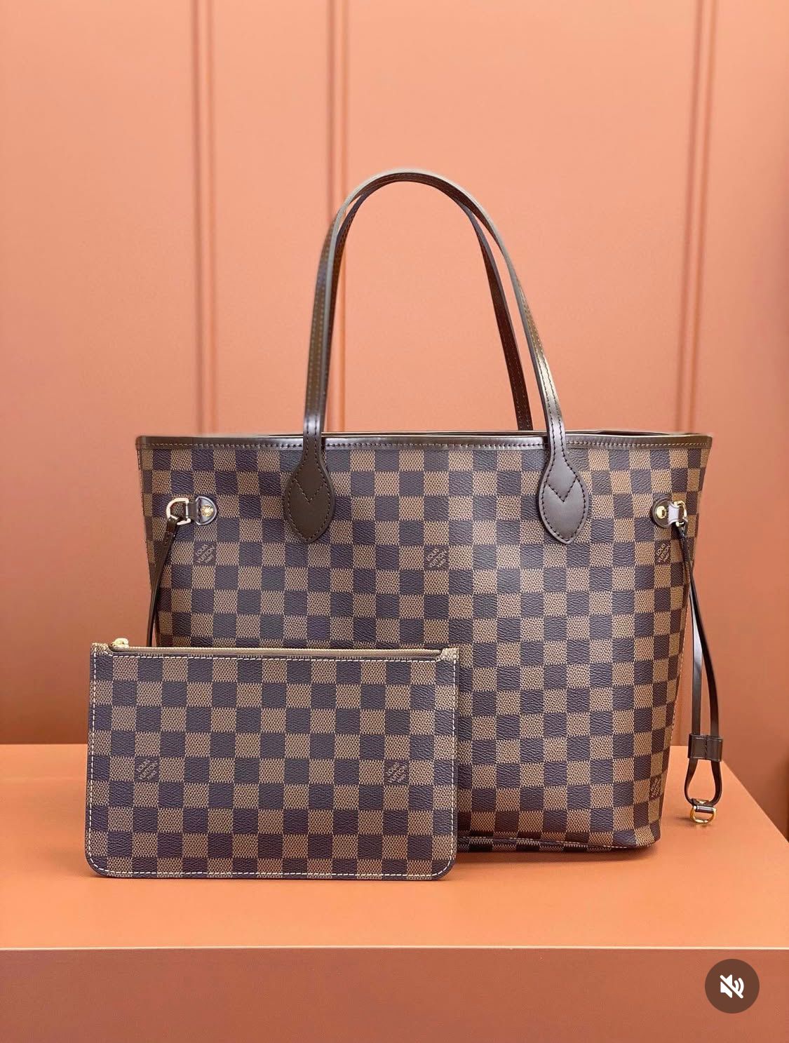 LOUIS VUITTON NEVERFULL – Women Tote Bag 2PC Set (Brown Design 1)