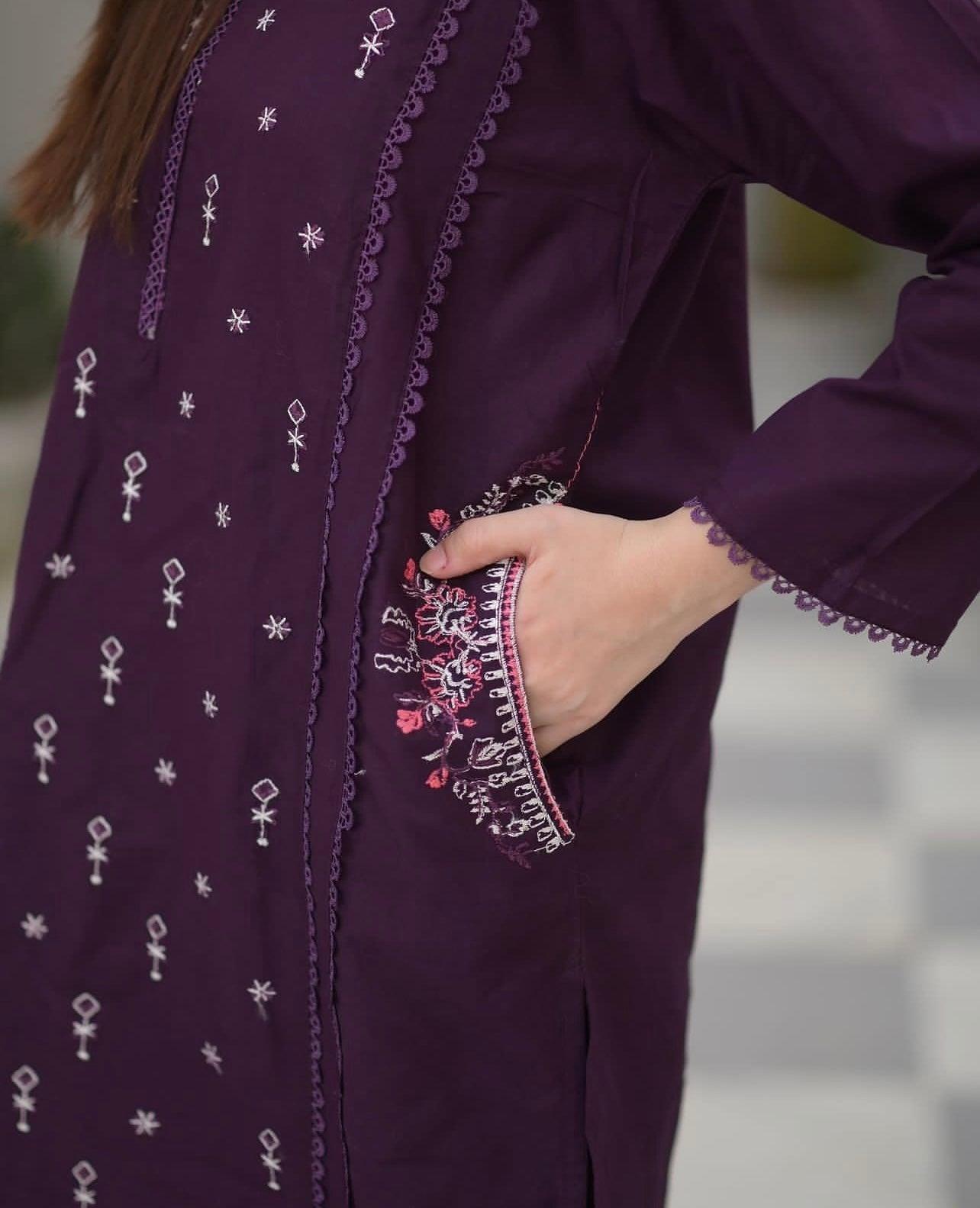 AYRA EMBROIDERED 2PCS (Purple)