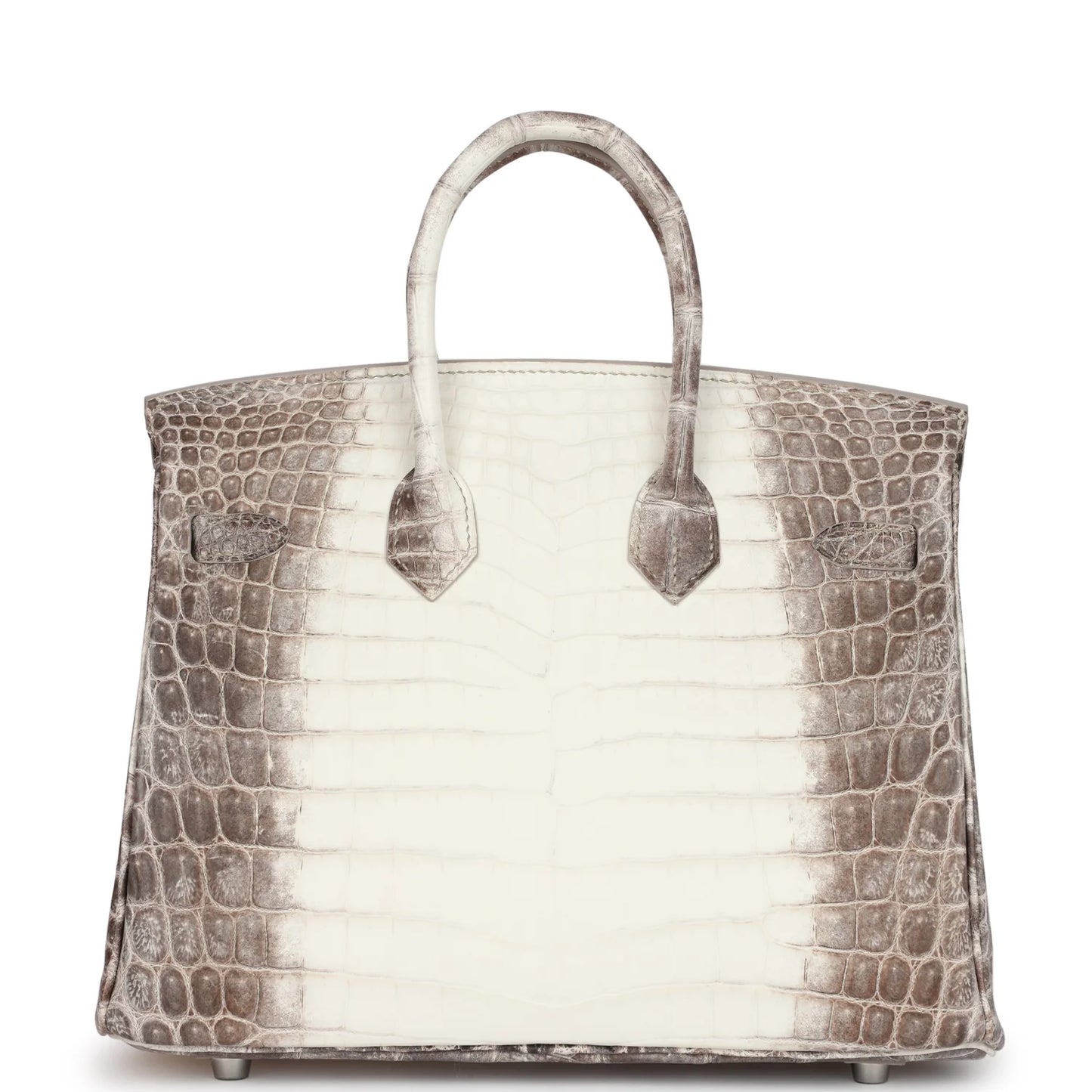 Hermes Birkin 25 Leather Gold Hardware Handbag Bag for Women (White/Grey)