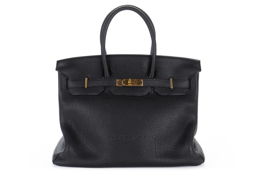 Hermes Birkin 25 Leather Gold Hardware Handbag Bag for Women (Black Matt)