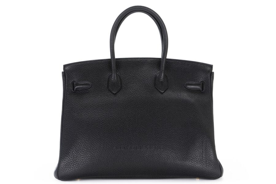 Hermes Birkin 25 Leather Gold Hardware Handbag Bag for Women (Black Matt)