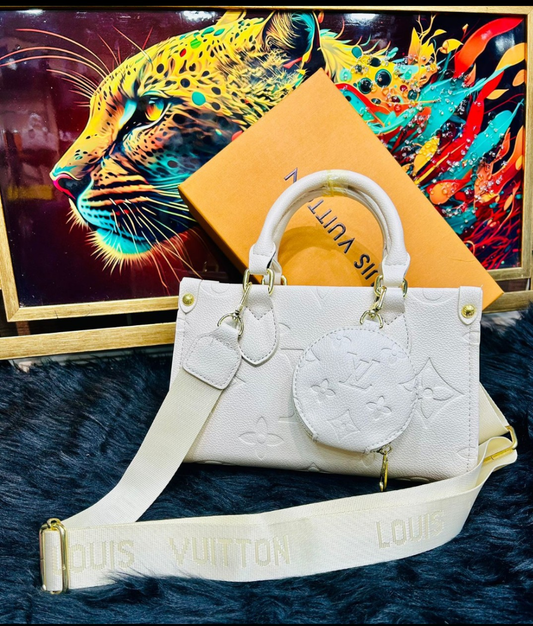 Louis Vuitton Women's Bag - Premium Quality with Box & Coin Pouch (White)