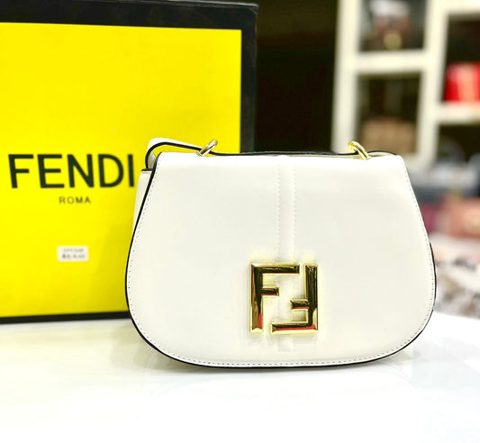 Fendi Women's Crossbody Bag with Long Belt (White)