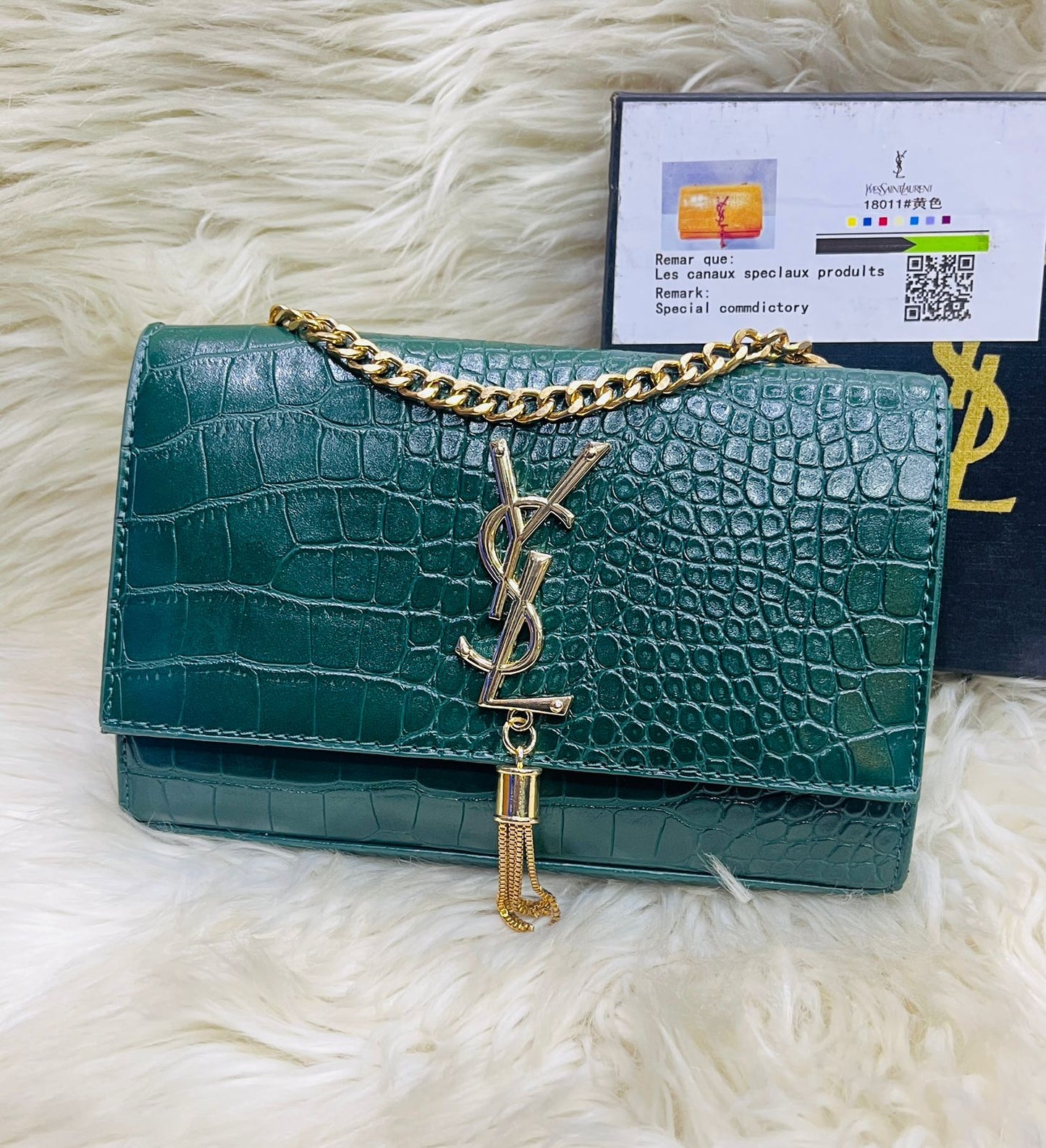 YSL High Quality Imported Cross Body Women Bag (Blue)