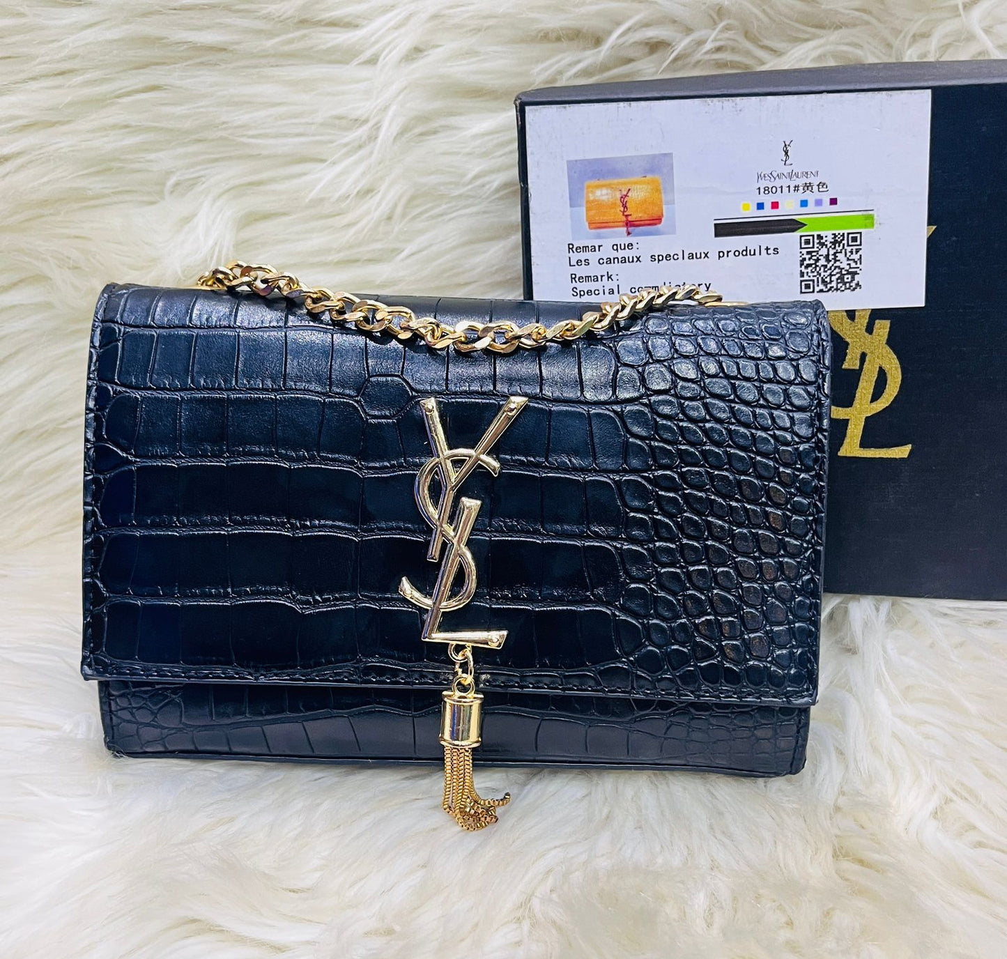 YSL High Quality Imported Cross Body Women Bag (Black)