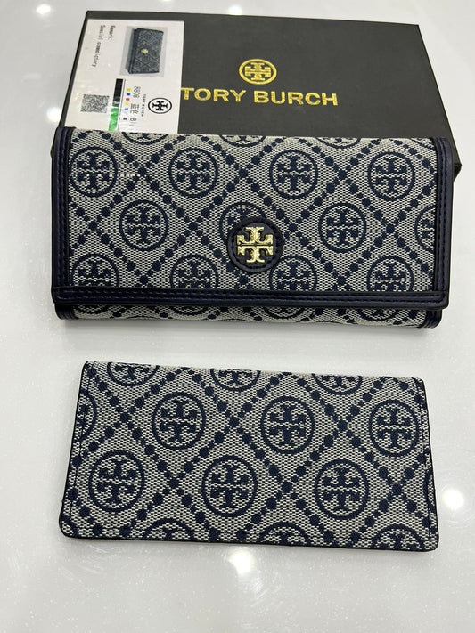 Tory Burch 2 Pcs Set - Clutch/Card Holder & Pouch (Grey)