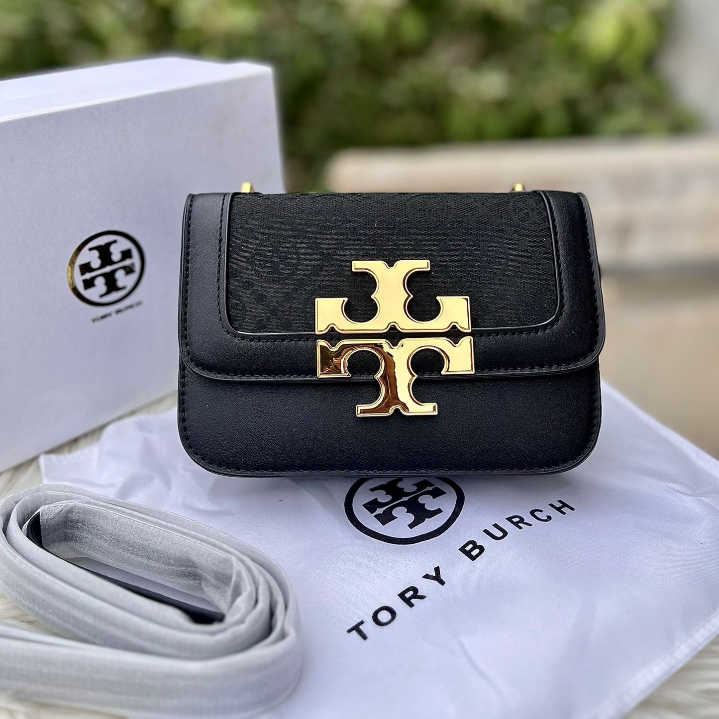 Brand Sale: New Tory Shoulder Bag for Women with Long Strap (Black)