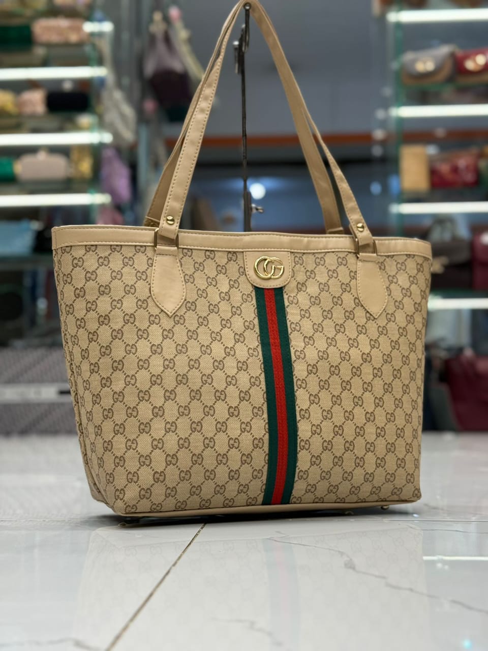 Premium Gucci Shoulder Bag For Women ( beige )