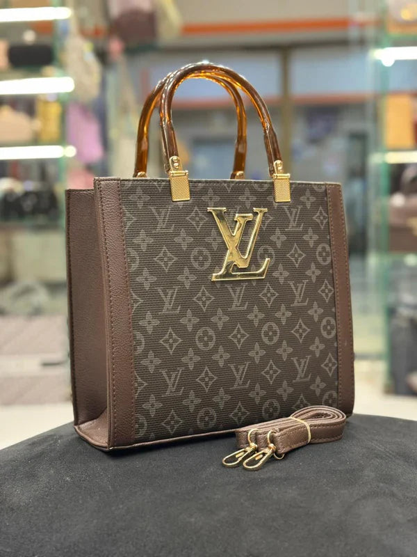 Louis Vuitton Luxury Women's Bag - Stylish Tote with Zip Closure (Brown) Design A