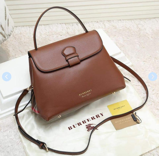 Burberry Tote Bag For Women - Camberley Top Handle Large (Brown)