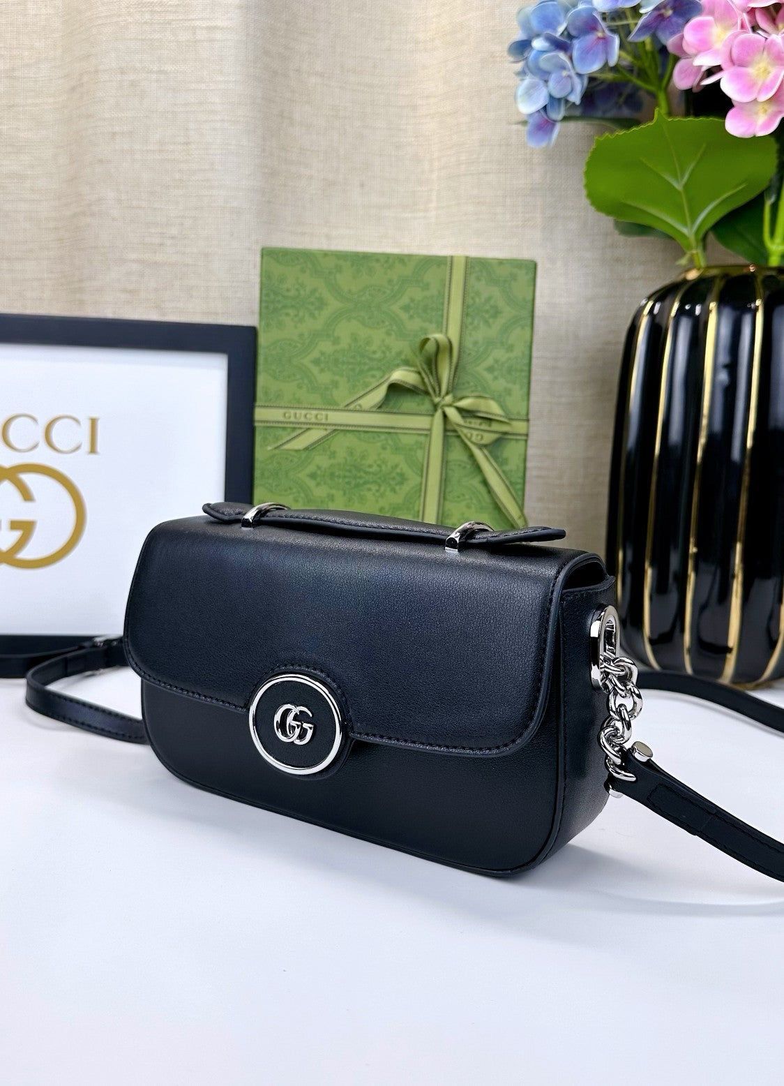 Gucci Petite GG Mini Shoulder Bag For women (Black)