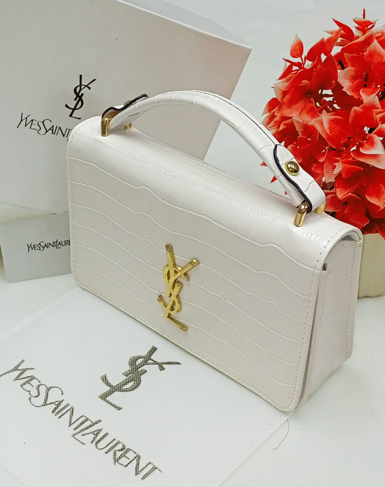 Imported YSL Crossbody Bag for Women - With Box for women (White)