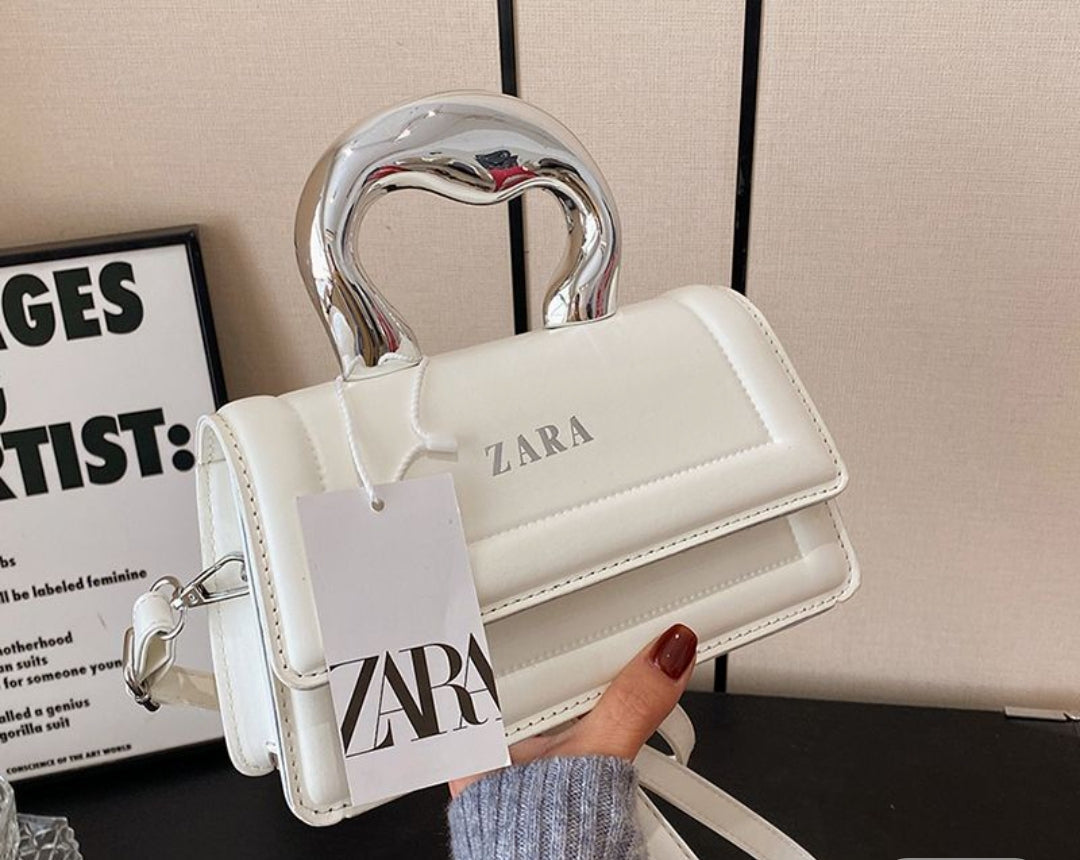 Unique Zara Crossbody Bag with Box (White)