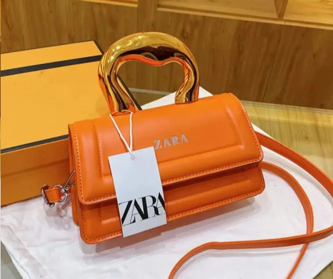 Unique Zara Crossbody Bag with Box (Orange)