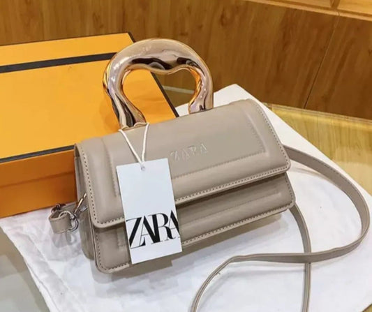 Unique Zara Crossbody Bag with Box (Beige)