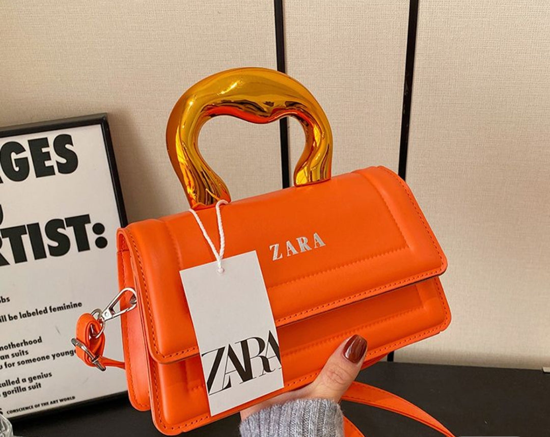 Unique Zara Crossbody Bag with Box (Orange)