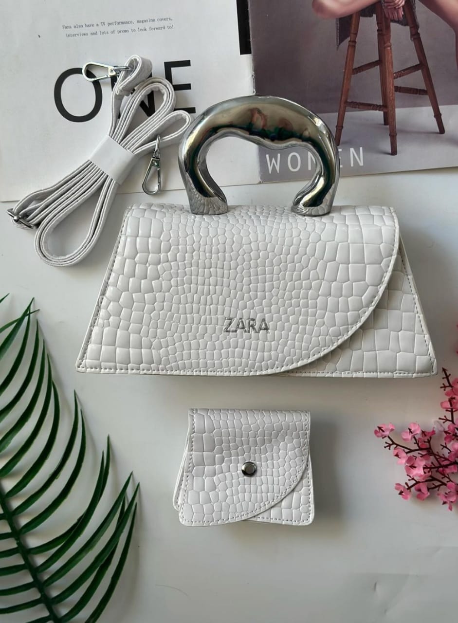 Zara Unique Crossbody Bag for Women (white)