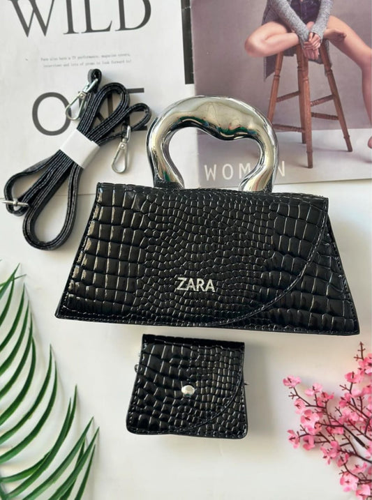 Zara Unique Crossbody Bag for Women (Black)