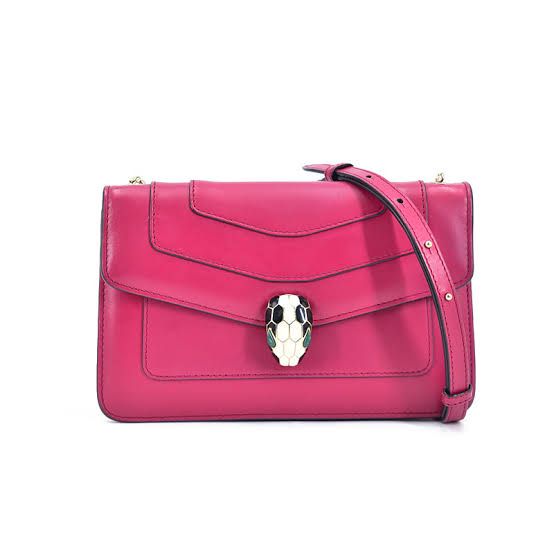 BVLGARI Serpenti Forever East-West Shoulder Bag for Women (Pink)