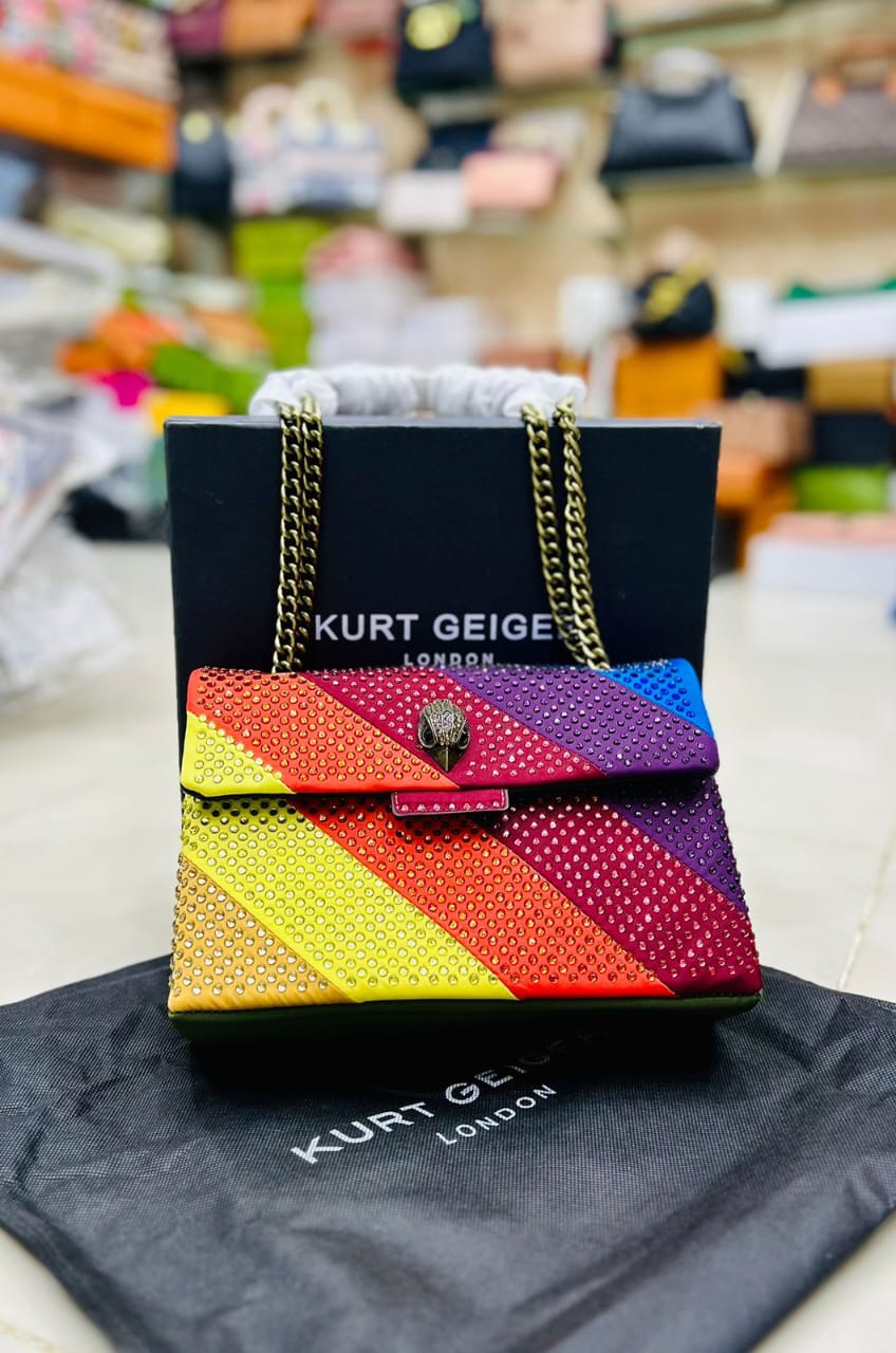 Kurt Geiger Official Model Bag for Women (Purple+Pink+Yellow)