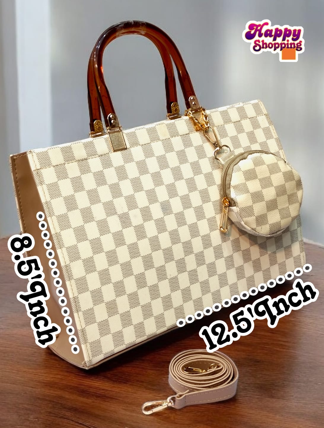 Louis Vuitton Master Quality 2pcs Large Shoulder Women's Bag (White)