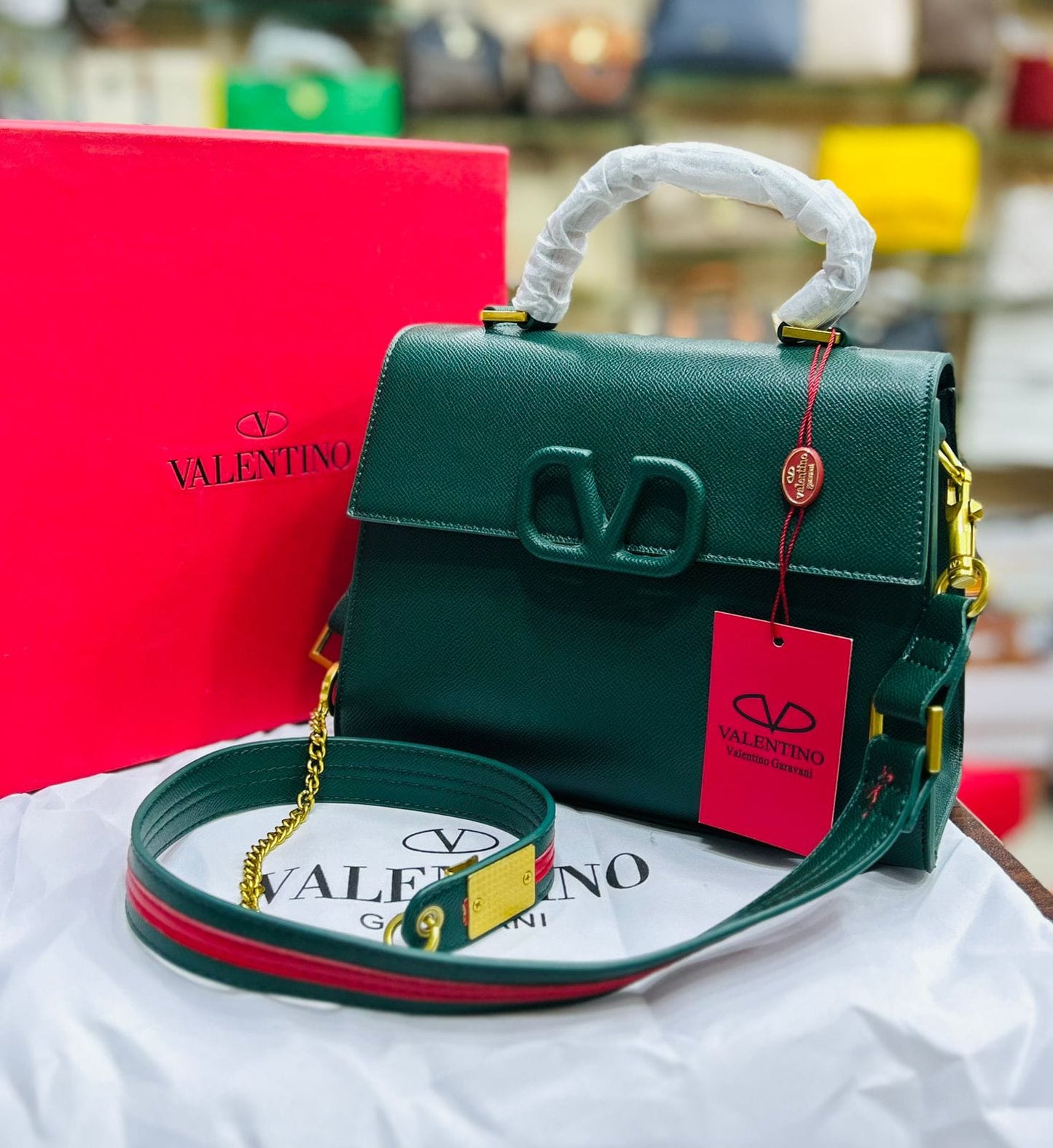 Valentino Latest Collection for hangbag for Women (Dark Green)