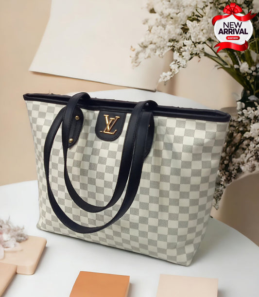 ❤️ Louis Vuitton Big Size Tote Bag - Stylish Women's Shoulder Bag ❤️ (White / Black)