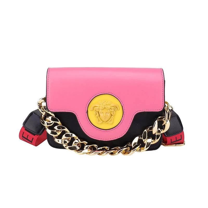 VERSACE Women’s Crossbody Bag – Luxury Redefined (Black/Pink)