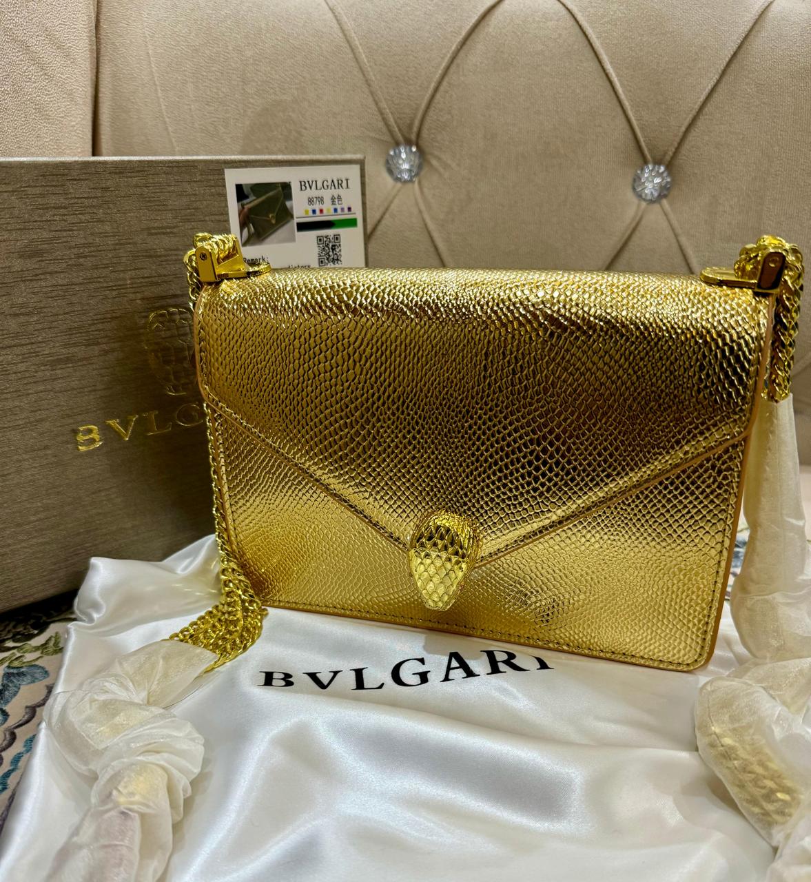 Bvlgari Women Bag – Back in Stock with Complete Box Set (Gold)