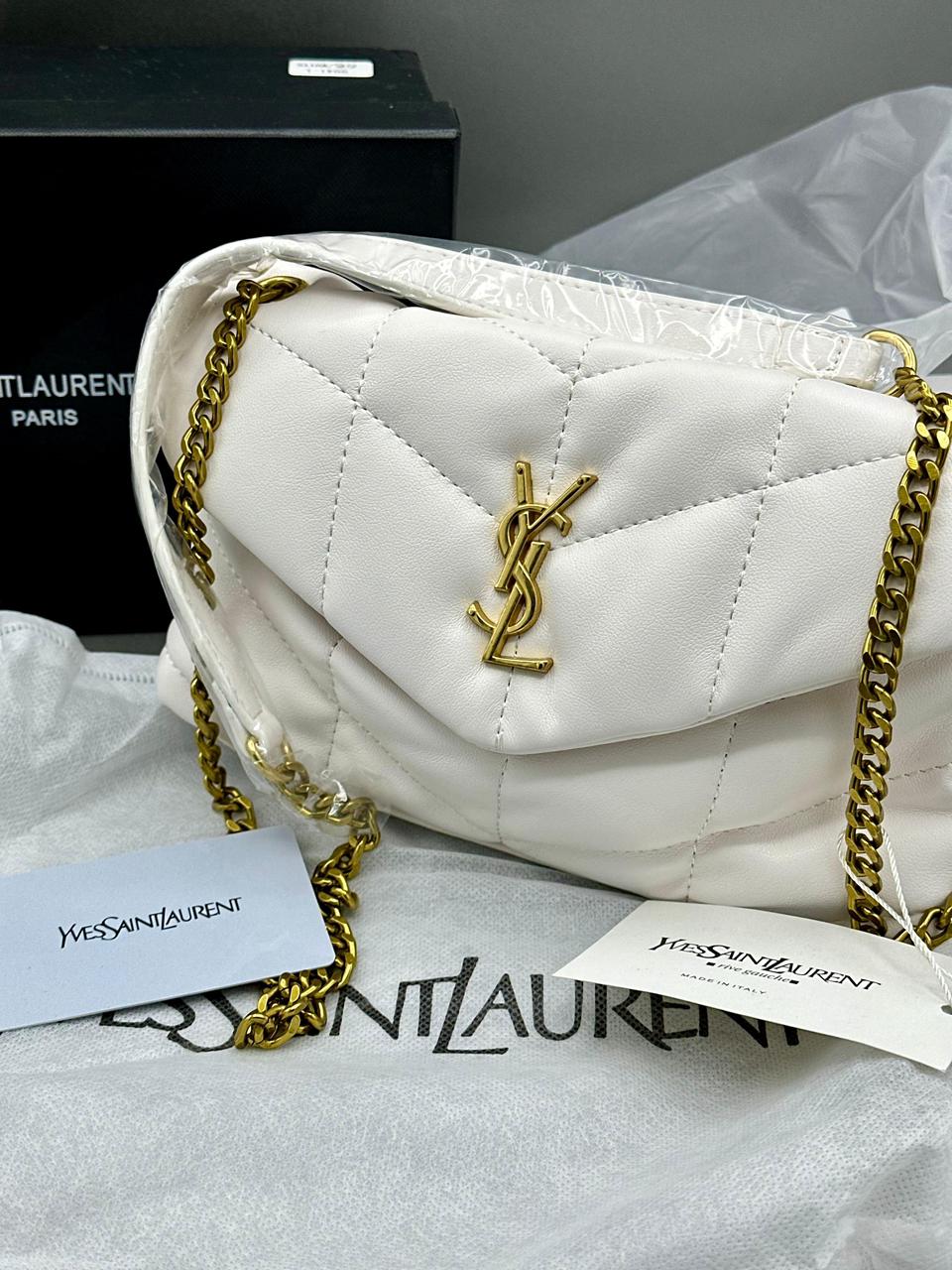 YSL Premium Women’s Bag – Luxury with Complete Box Packaging (White 1)