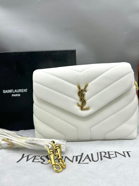 YSL Premium Women’s Bag – Luxury with Complete Box Packaging (White 2)