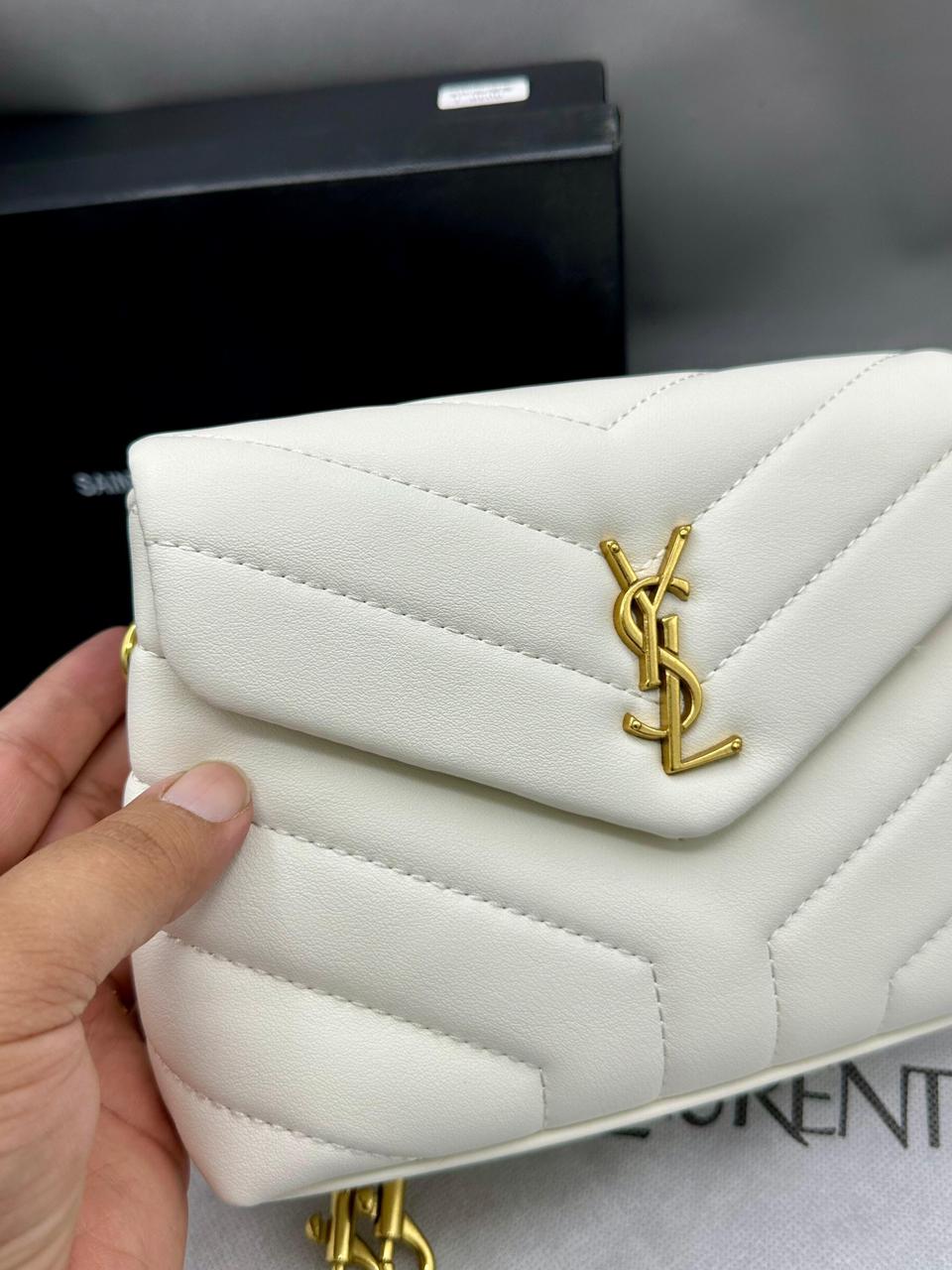 YSL Premium Women’s Bag – Luxury with Complete Box Packaging (White 2)