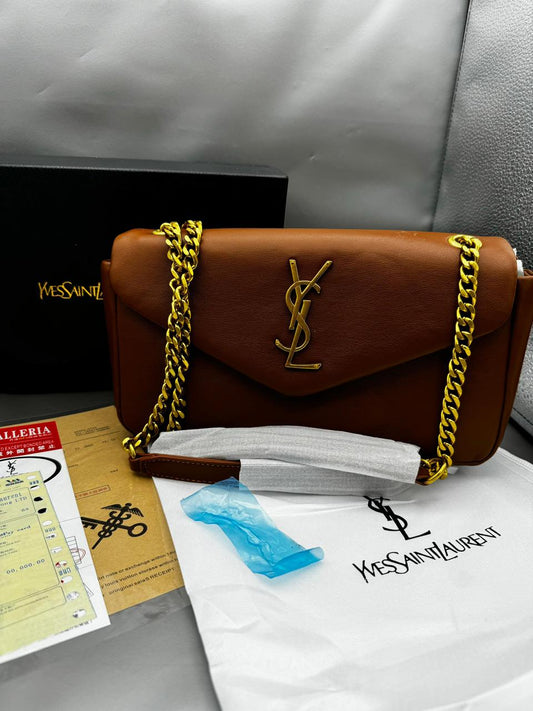 YSL Premium Women’s Bag – Luxury with Complete Box Packaging (Brown 3)