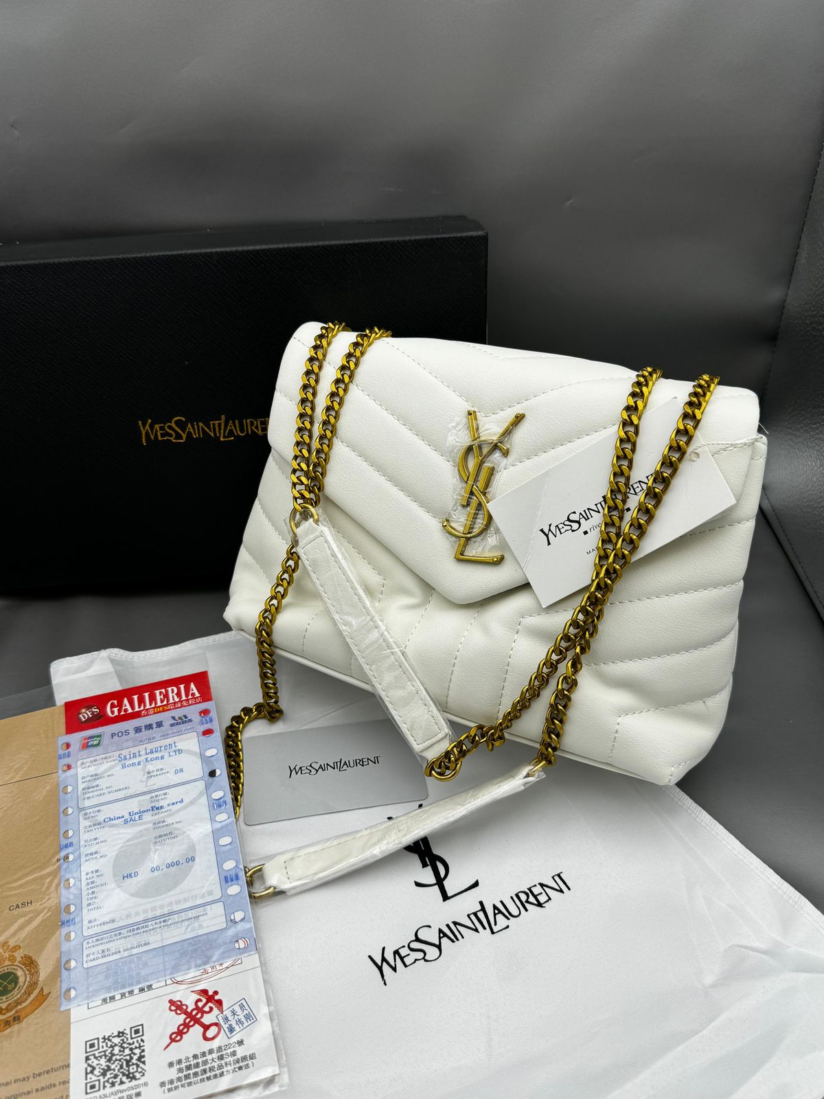 YSL Premium Women’s Bag – Luxury with Complete Box Packaging (White 2)