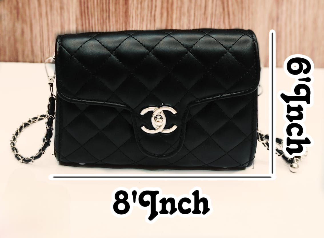 Premium Quality Chanel High Cross Body Bag with Stunning Chain (Black)