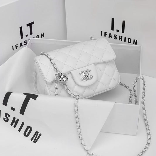 Premium Quality Chanel High Cross Body Bag with Stunning Chain (White)