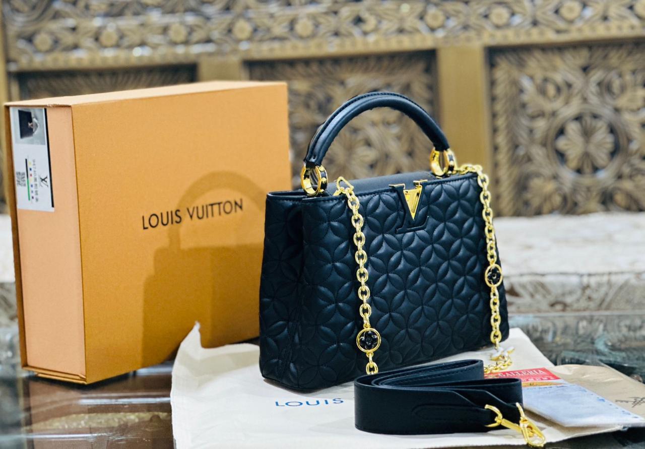 Louis Vuitton Capucines - Luxury Women's Bag (Black /Gold) 2