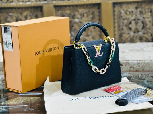 Louis Vuitton Capucines - Luxury Women's Bag (Black /Gold) 1