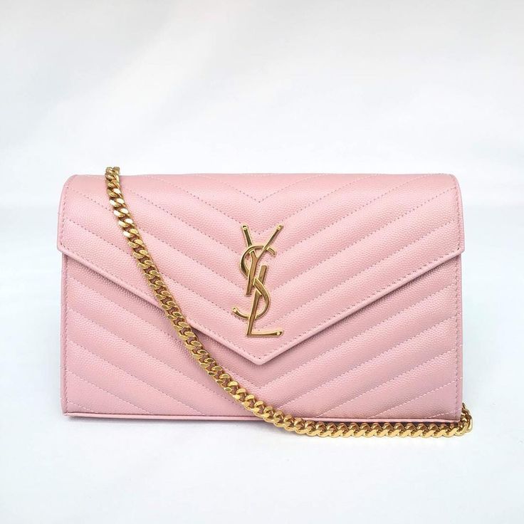 Saint Laurent Logo-Plaque Crossbody Bag - Elegant Chevron Quilting (Pink)