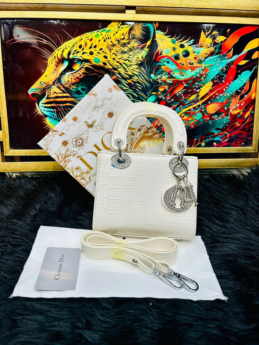 Mini Dior Women’s Bag - AAA Premium Quality, With Box & Accessories (White)