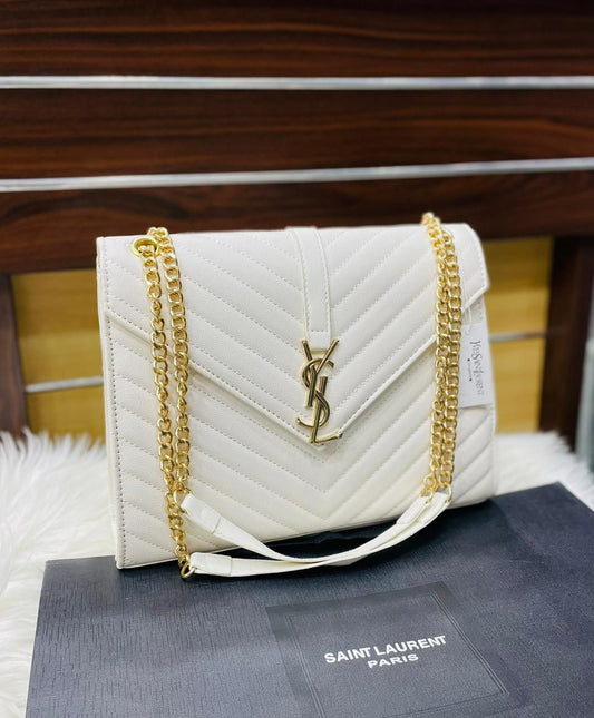 YSL Women's Bag - Iconic Luxury with Timeless Elegance (White)