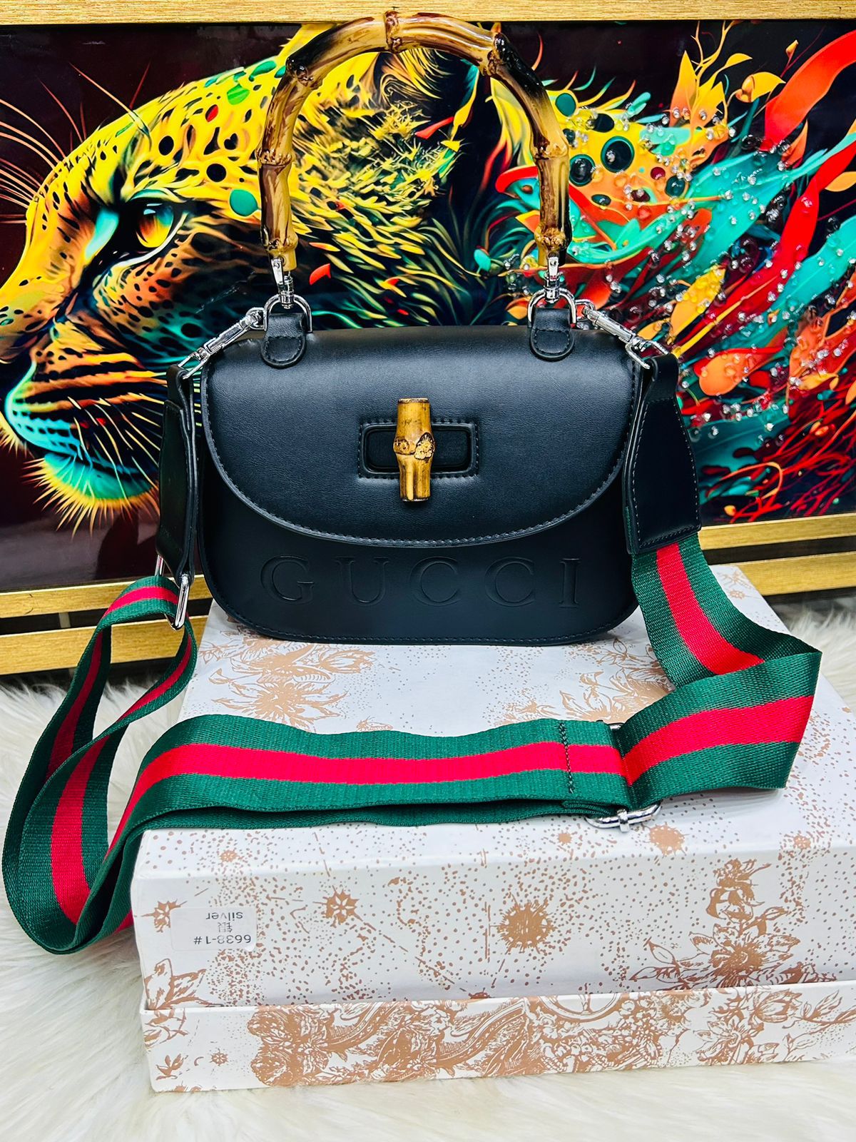 Premium Women Bag - Gucci-Inspired Bag with Brand Dust Bag (Black)