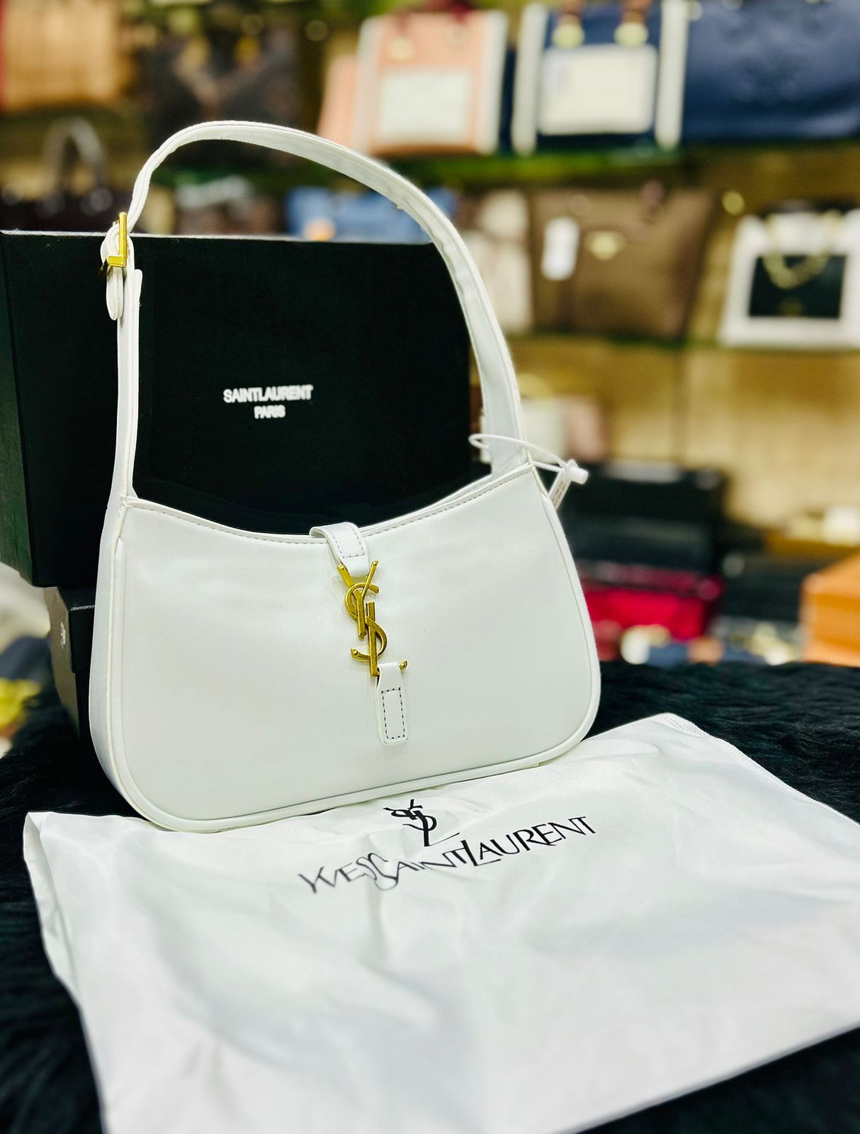 Luxurious Women Bag - YSL-Inspired Premium Quality Bag with Box & Dust Bag (White-1)