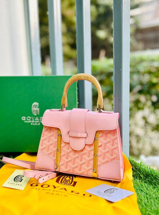 Luxury Women Bag - Goyard-Inspired Premium Quality Bag with Branded Packaging (Pink)