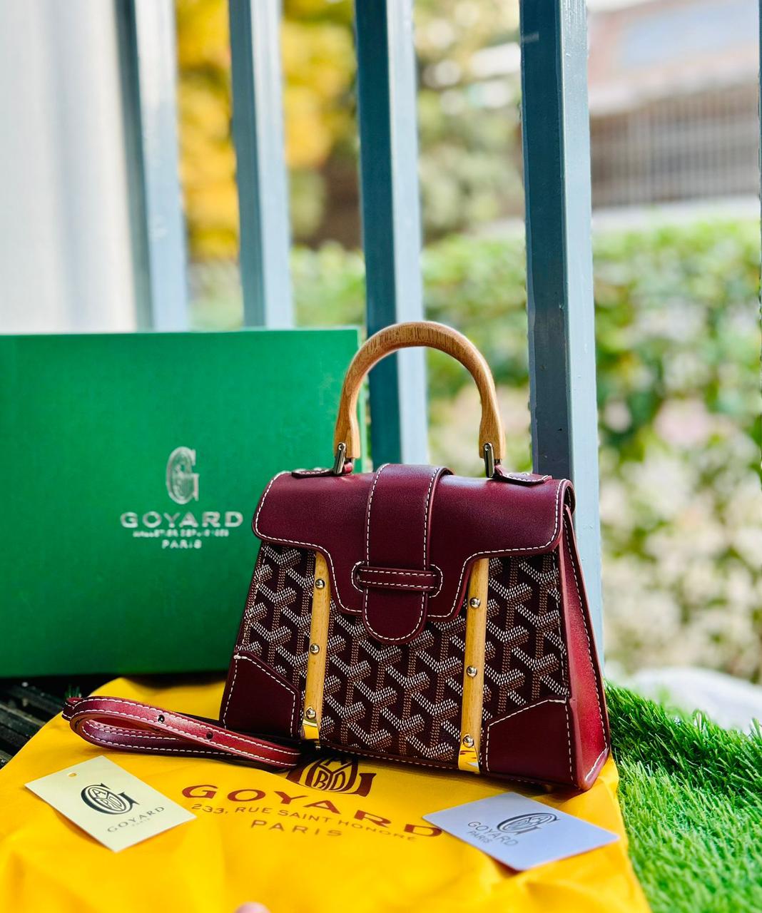 Luxury Women Bag - Goyard-Inspired Premium Quality Bag with Branded Packaging (Maroon)