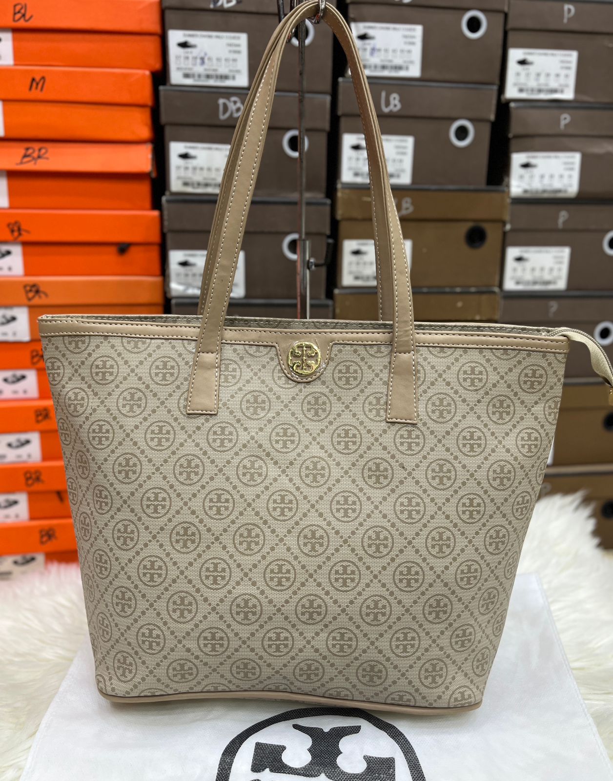 Tory Burch T Monogram Zip Tote - 3 Stunning Colors (brown)