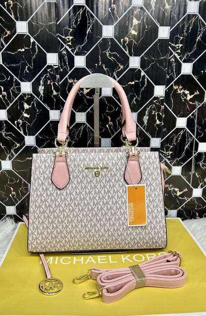 Michael Kors New Model Handbag – AAA Quality Master Copy (pink/white)